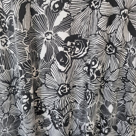 Dreams Co Womens Dress 2X Petite Plus Midi Black Floral Cotton Blend SWE32E - Picture 9 of 12